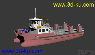 3D打印模型双体撇油艇 清理水域石油污染的图片