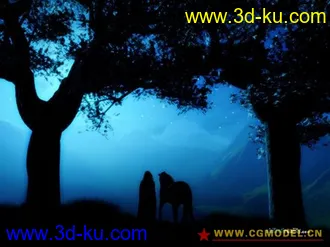 街道夜景-借站内模型做的材质的图片