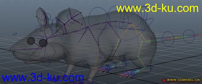 maya小白鼠模型 带绑定的图片1