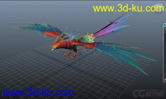 3D打印模型彩凤,max,maya各有绑定,带飞行动画,max,mb双格式的图片