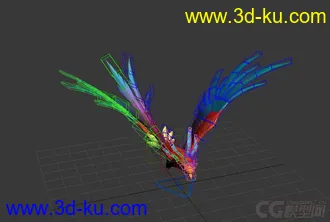 3D打印模型彩凤,max,maya各有绑定,带飞行动画,max,mb双格式的图片