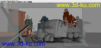 学生时期作品：场景模型材质战后废墟的图片