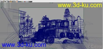 学生时期作品：场景模型材质战后废墟的图片