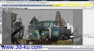 学生时期作品：场景模型材质战后废墟的图片