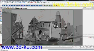 学生时期作品：场景模型材质战后废墟的图片
