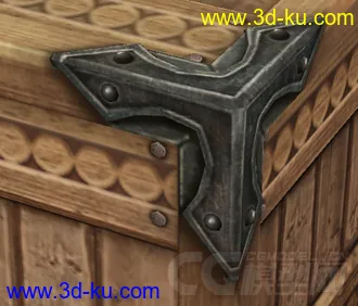 3D打印模型【手绘】偏欧式写实低模古式货箱的图片