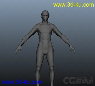 3D打印模型一个基础的男模，可以用来布线参考，也可以改造型用来节省时间的图片
