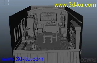 3D打印模型学习建模的时候一个案例，卡通场景，喜欢的就下载吧的图片