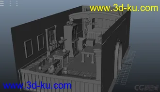 3D打印模型学习建模的时候一个案例，卡通场景，喜欢的就下载吧的图片