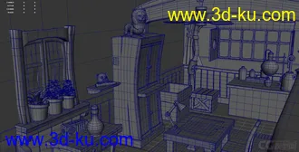 3D打印模型学习建模的时候一个案例，卡通场景，喜欢的就下载吧的图片