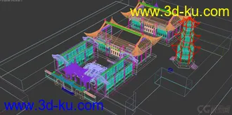 3D打印模型精品场景    原创   古庙  古建的图片