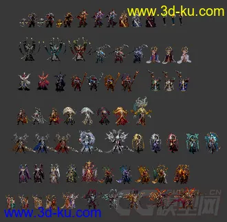 3D打印模型成套古装角色的图片