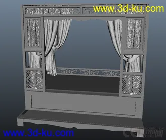 古代床模型通用格式FBX的图片