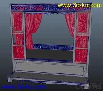 古代床模型通用格式FBX的图片