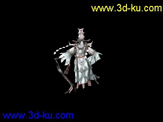 地狱勾魂系列白无常模型贴图+蒙皮动作源文件的图片