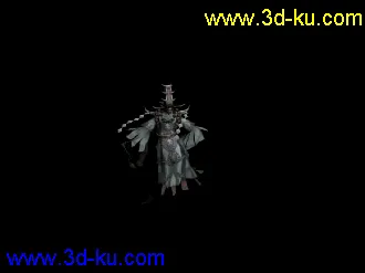 地狱勾魂系列白无常模型贴图+蒙皮动作源文件的图片