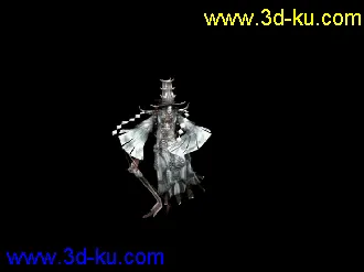 地狱勾魂系列白无常模型贴图+蒙皮动作源文件的图片