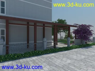 3D打印模型苏州某别墅院落凉亭廊架的图片