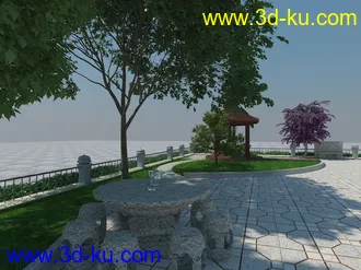 3D打印模型苏州某别墅院落凉亭廊架的图片