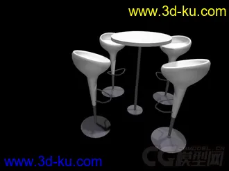3D打印模型簡易吧檯桌椅的图片