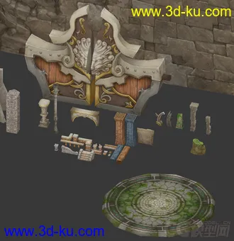 狩龙战纪 场景模型石墙 石头柱子的图片