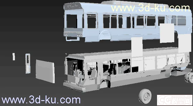 GTA5 公交车裸模 零件可拆模型的图片1
