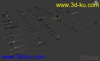 [全套军事模型]二战枪支系列独立分包Obj+贴图的图片
