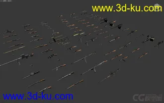 [全套军事模型]二战枪支系列独立分包Obj+贴图的图片