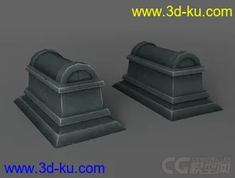 3D打印模型小坟墓一个 墓地配件 西方石棺的图片