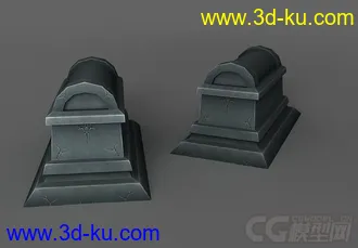 3D打印模型小坟墓一个 墓地配件 西方石棺的图片