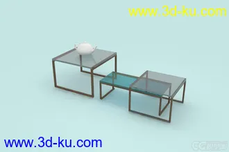 3D打印模型简易茶几组合的图片