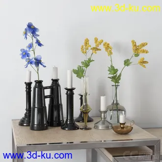 3D打印模型高精小摆件，写实，瓶子，花的图片