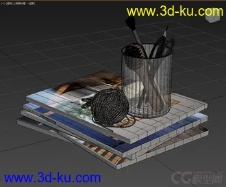 3D打印模型高精小摆件，写实，杯子，书本的图片