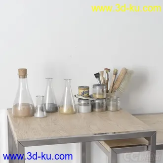 3D打印模型高精小摆件，写实，杯子，刷子的图片
