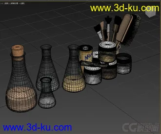 3D打印模型高精小摆件，写实，杯子，刷子的图片