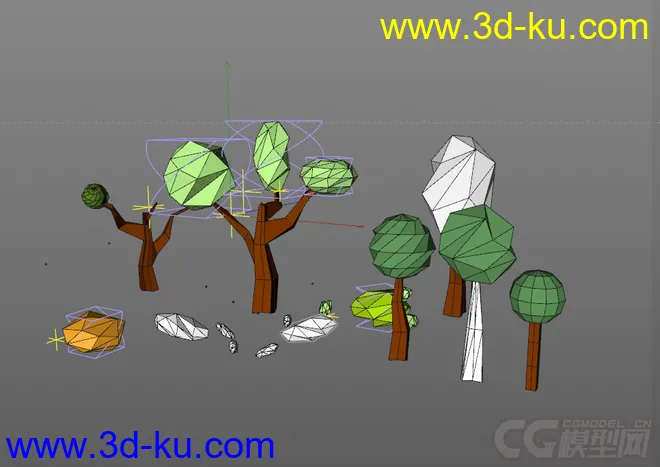 低面 树木  low poly 树模型的图片1