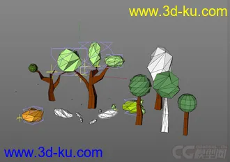 3D打印模型低面 树木  low poly 树的图片