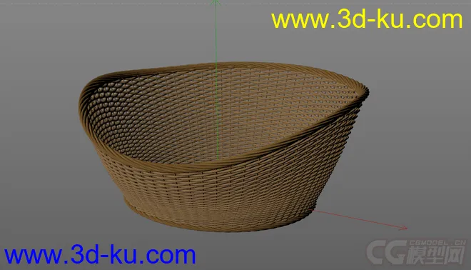 竹篮 WickerBasket   c4d模型的图片1