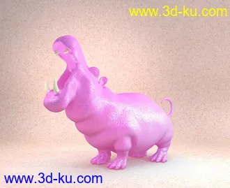 3D打印模型非常可爱的河马的图片