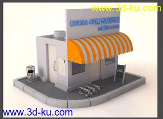 3D打印模型街景一角，临摹作品的图片