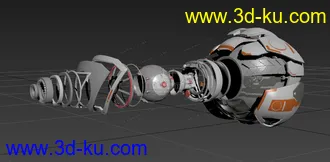 3D打印模型科幻飞行器 探测 飞船  有分解动画的图片