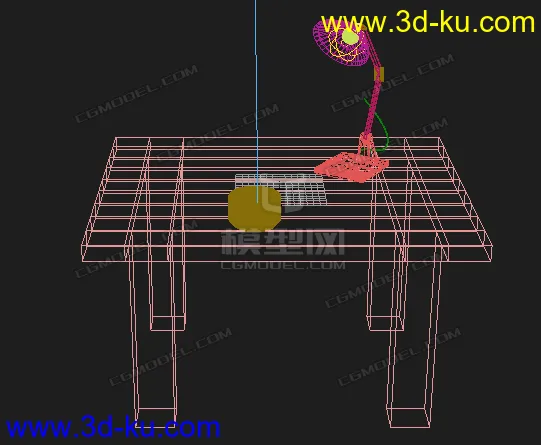 简易的灯具、书桌、咖啡模型的图片4