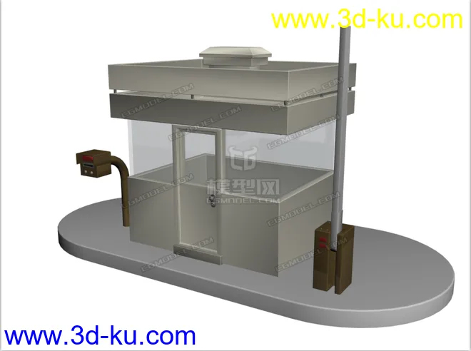 高精，写实，门卫室，保安亭模型的图片1