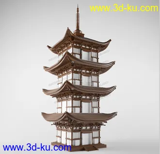 3D打印模型日式塔的图片