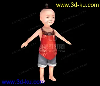 3D打印模型完美世界游戏中的小男童 婴儿 儿童 ~~的图片