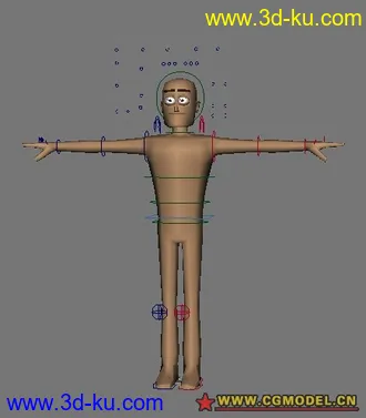 一个卡通的绑定模型~的图片