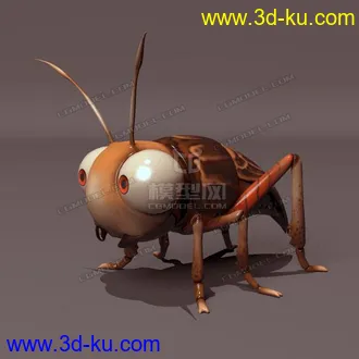 3D打印模型小跳蚤   带 材质贴图   带绑定    带灯光文件的图片