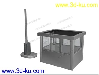 3D打印模型高精，写实，保安亭，门卫，门岗的图片
