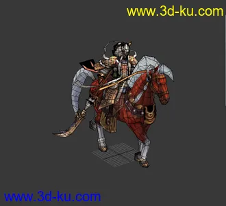 马背上的王者，骑兵模型10几个动作源文件模型带贴图的图片