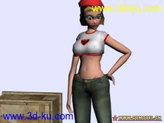 3D打印模型推箱子的小女孩的图片